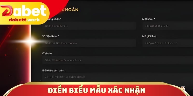 Điền biểu mẫu xác nhận